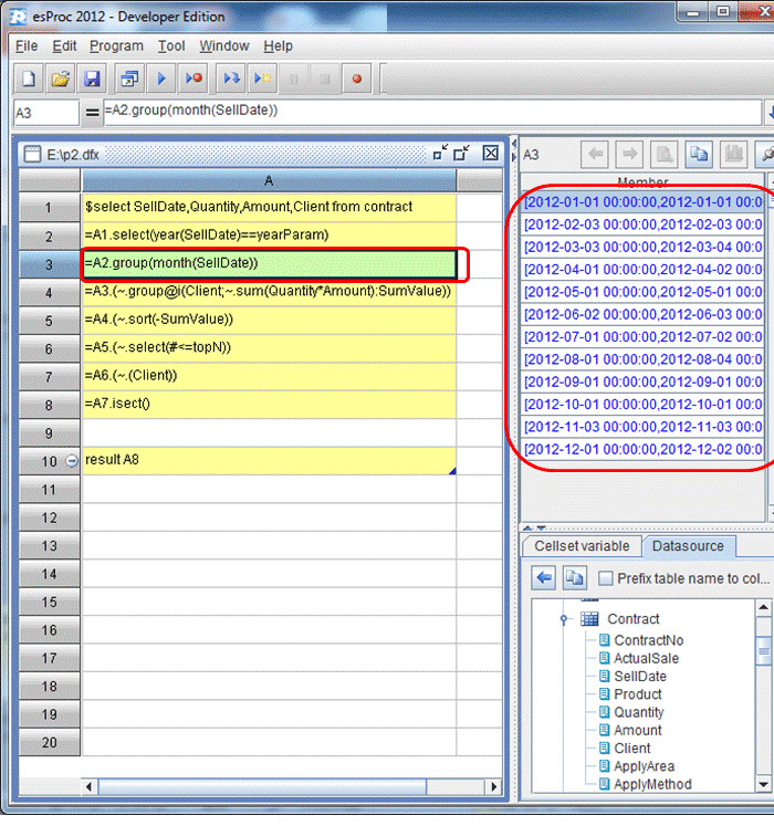 esProc database development-18